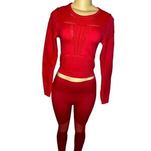 Fabletics Red workout suit Small